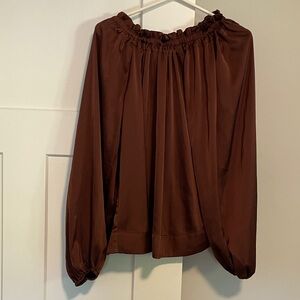 H&M Chocolate Brown Shiny Blouse